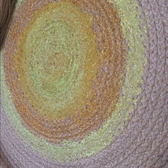 Woven circle round bag glitter glam 13” diameter - Picture 7 of 9